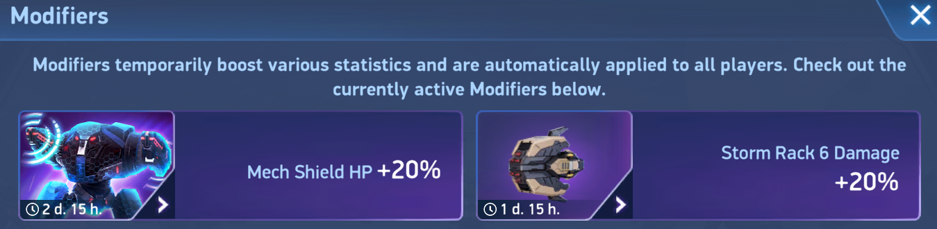 Checking to see which Modifiers are active and planning your battle strategies